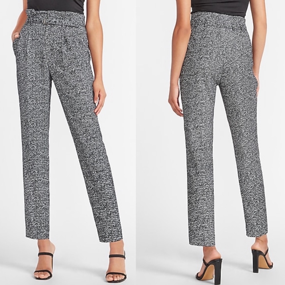 EXPRESS High Waisted Printed Ankle Pants Trousers